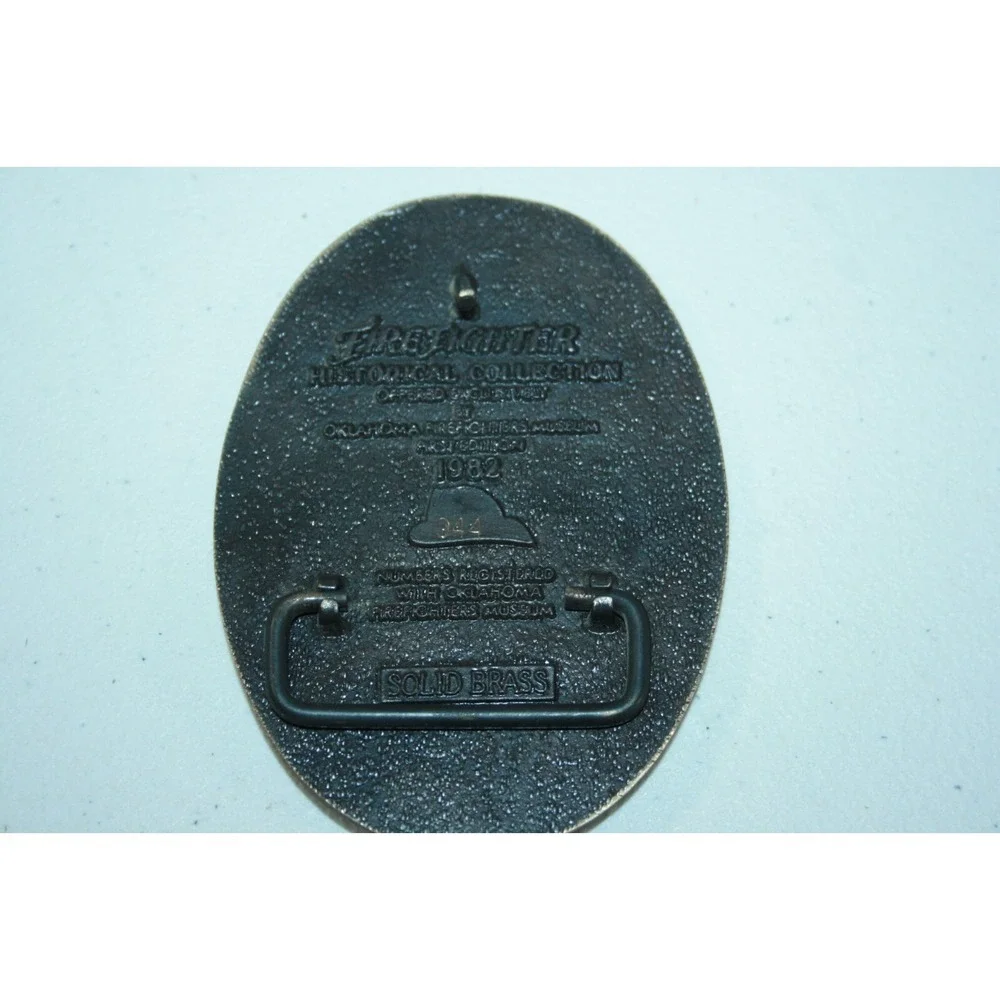 Vintage 1920 Stutz Brass‎ Belt Buckle Fire Truck Pumper Firefighter 1982